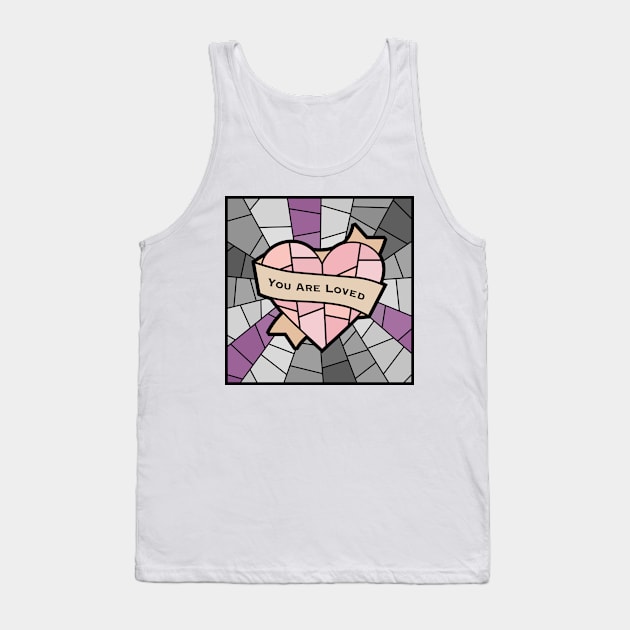 You Are Loved Pride (Asexual) Tank Top by OctopodArts